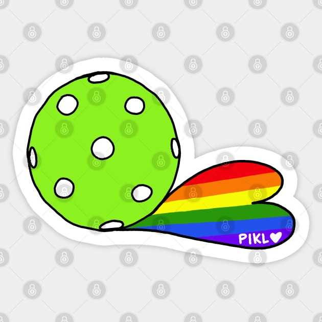 Pickleball with Rainbow Heart Shadow Sticker by PIKL-LOVE